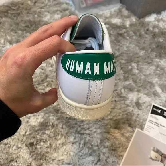 Pharrell Human Made X Adidas Stan Smith White Sneakers Red Heart NWT SZ Men 7 - Picture 8 of 16